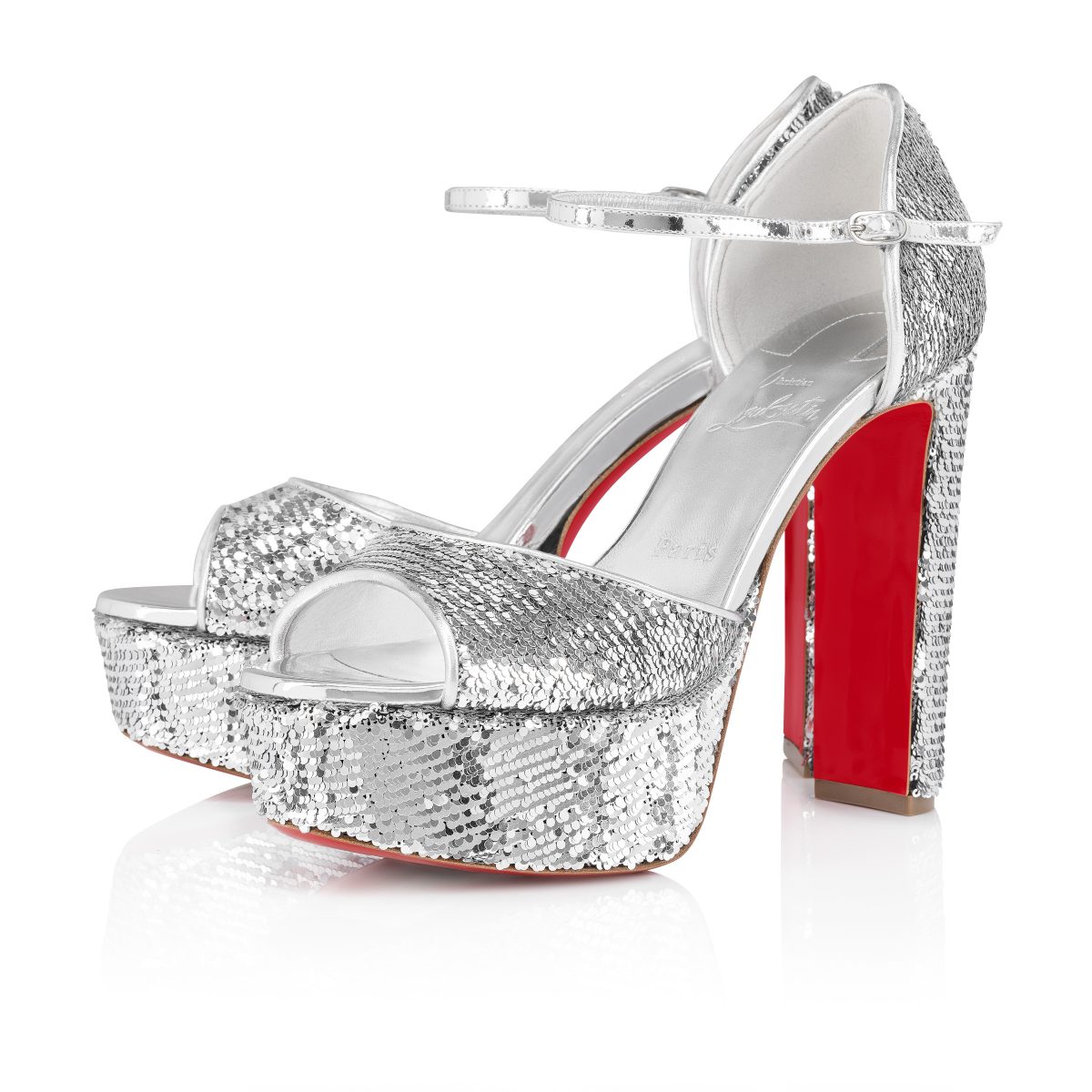 Christian Louboutin Shop – Exklusive sandaloo mini paillettes – 1250312s281 High Heels von Christian Louboutin